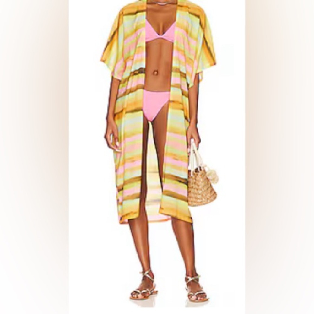 Plush Sunset Long Kimono - Swim Cover - NWT - Size S (oversized)